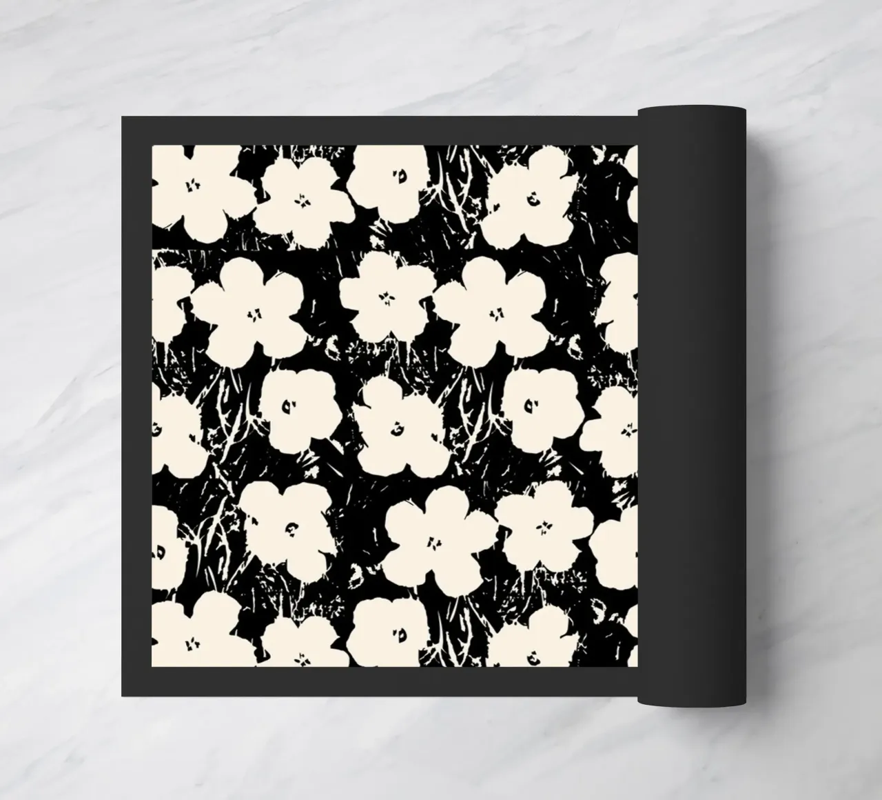 Matisse, motivo floreale in bianco e nero zerbino da Whole©