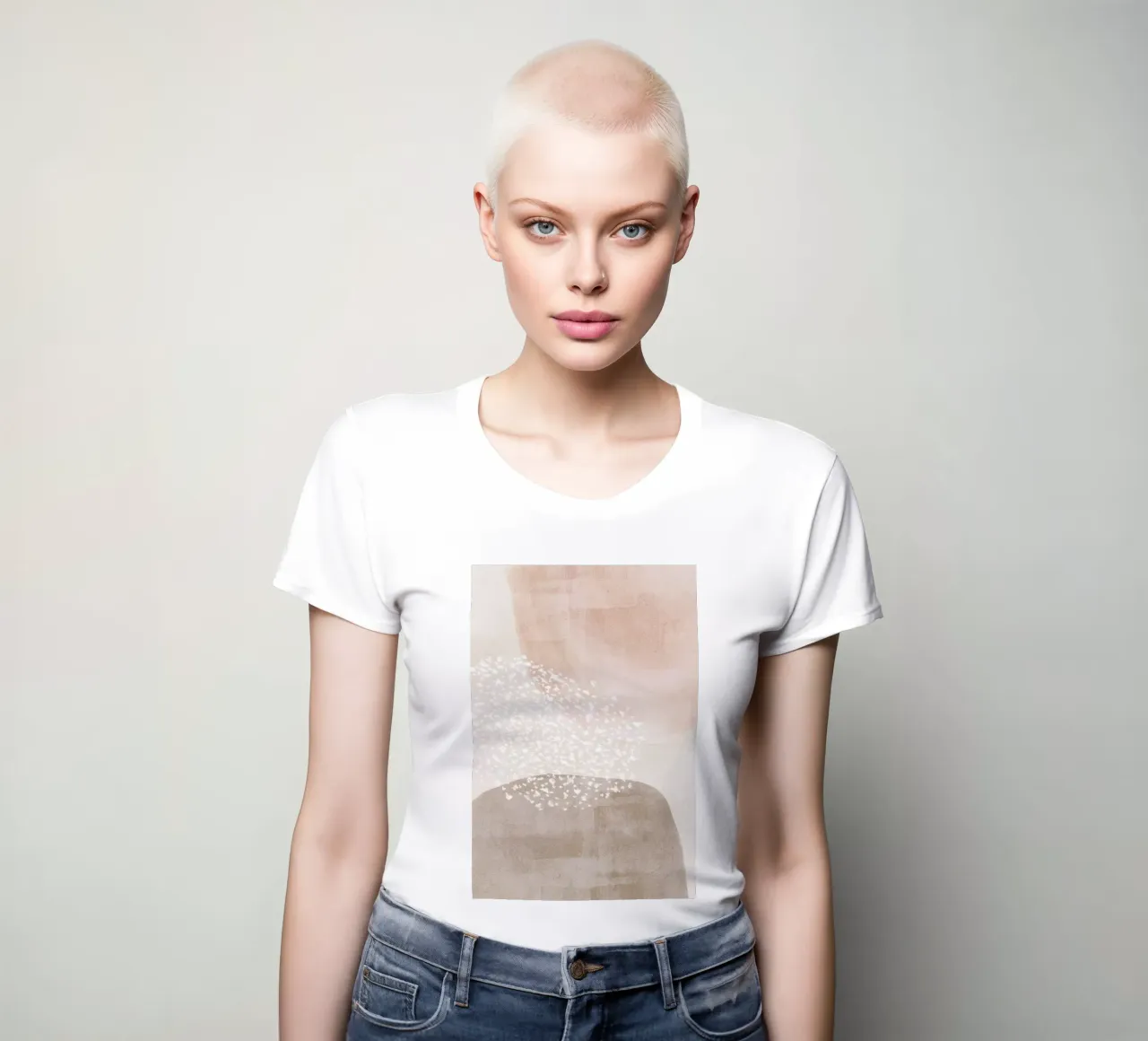 Abstract Soft Muted Colors women's fitted t-shirt by Melloi Art Print