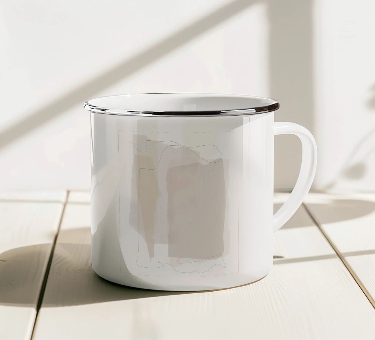 Strati astratti minimali tazza in smalto da Melloi Art Print