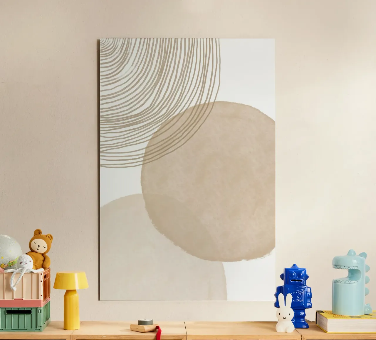 Forme astratte neutre alluminio dibond da Melloi Art Print