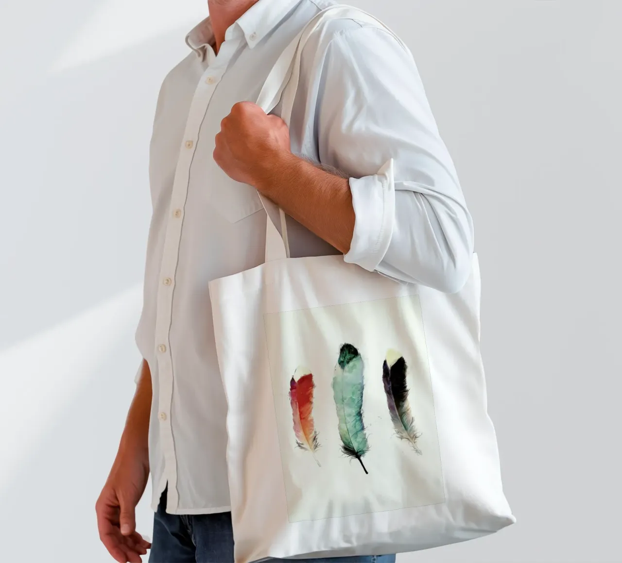 Feathers borsa in juta da Amy Hamilton