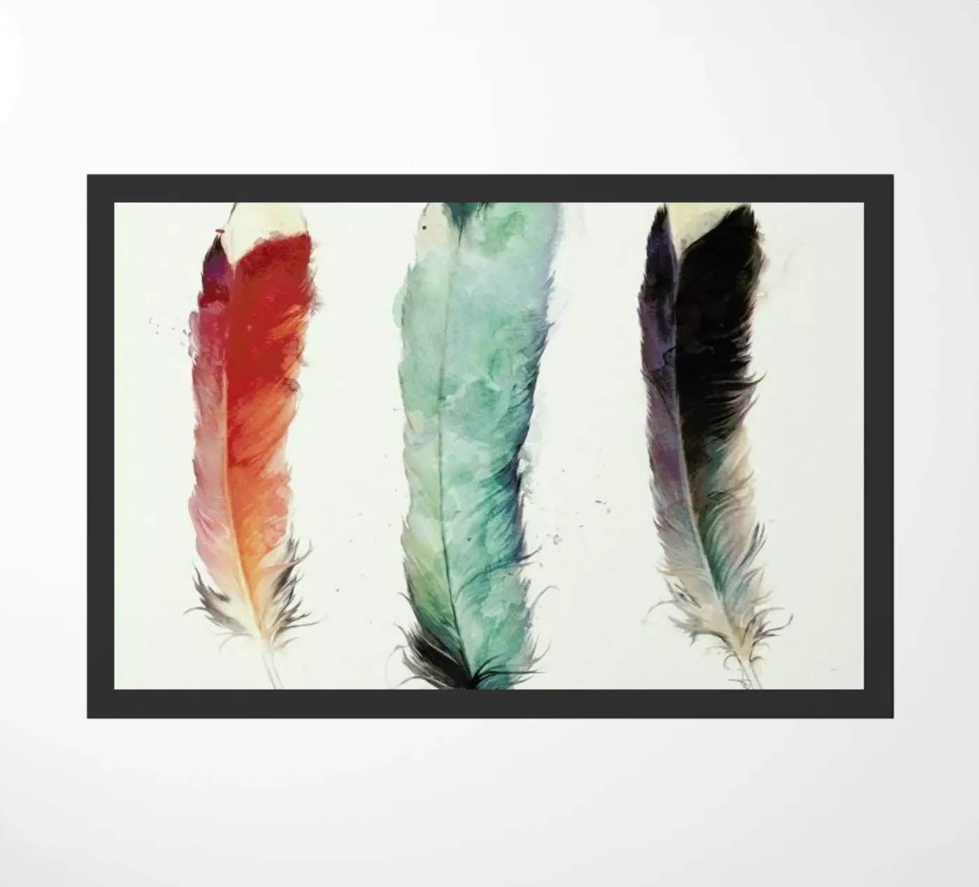 Feathers doormat by Amy Hamilton