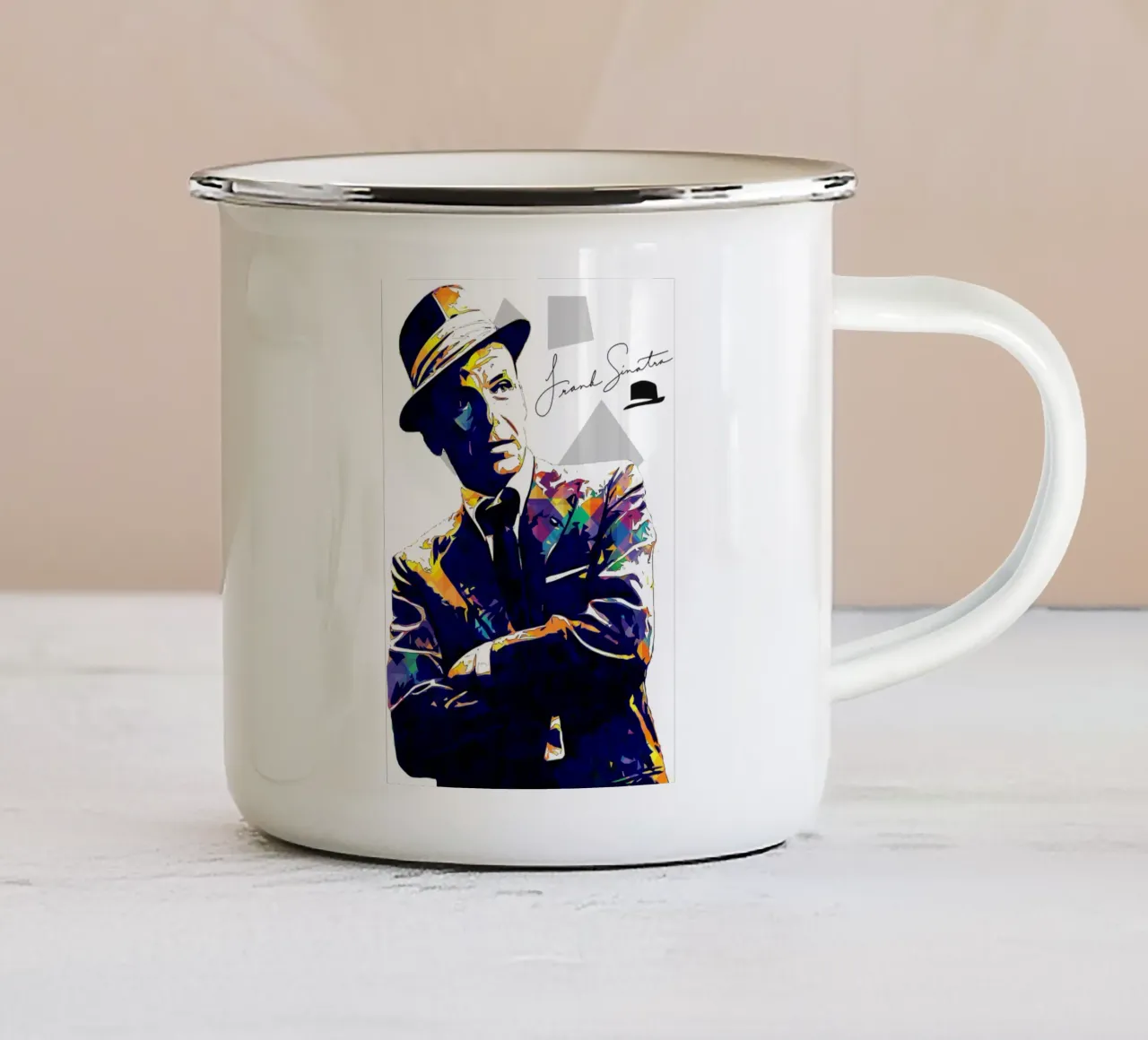 Arte di Sinatra tazza in smalto da neonartroom