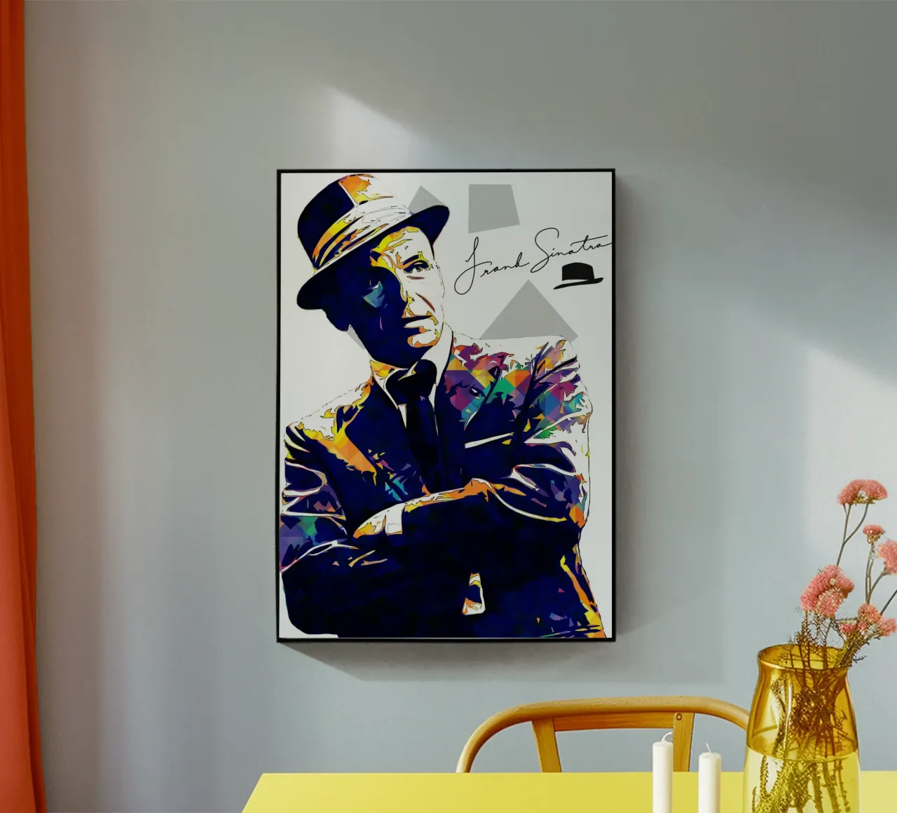 Kunst van Sinatra acryl van neonartroom