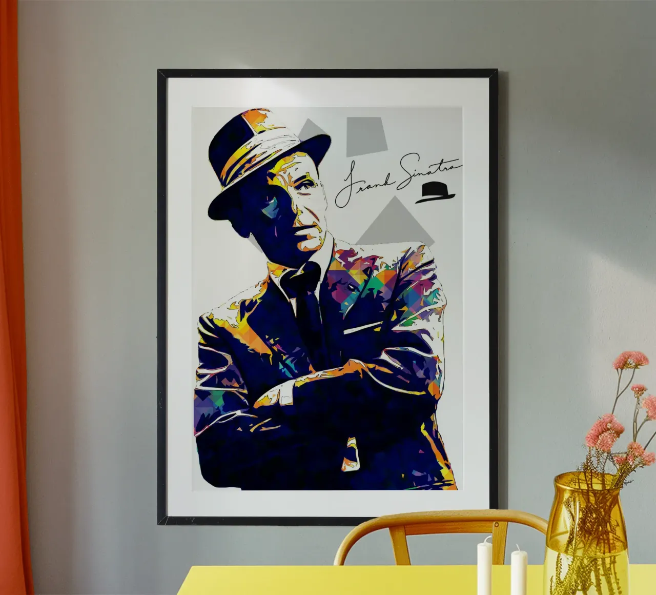 Arte di Sinatra poster con telaio in legno da neonartroom