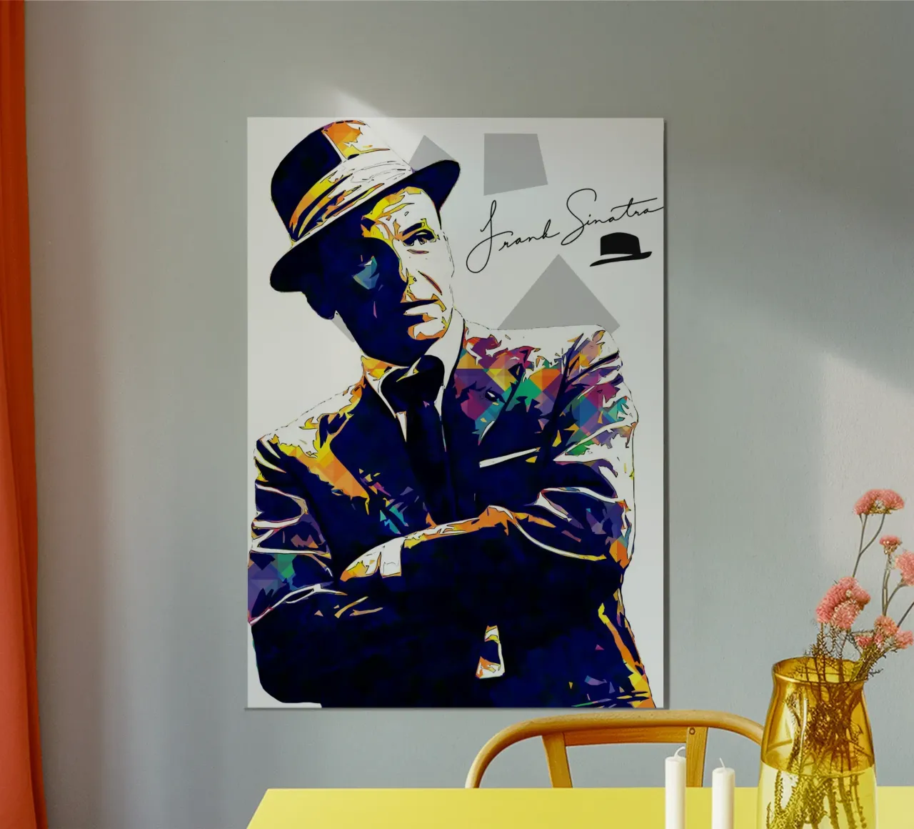 Arte di Sinatra poster con telaio in legno da neonartroom