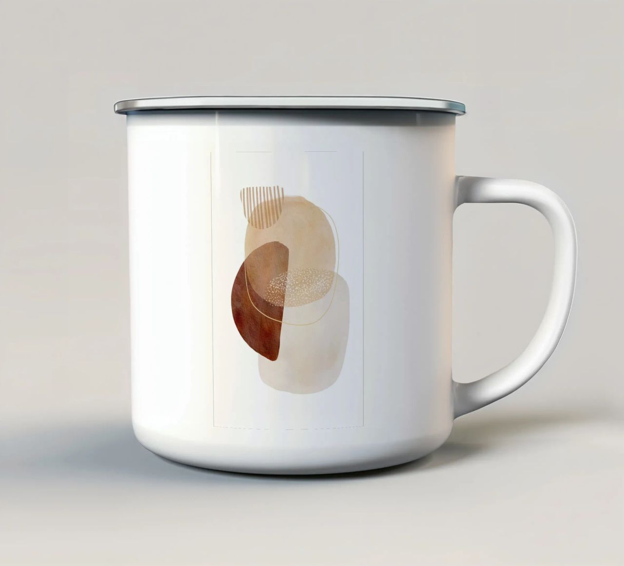 Toni geometrici astratti della terra tazza in smalto da Melloi Art Print