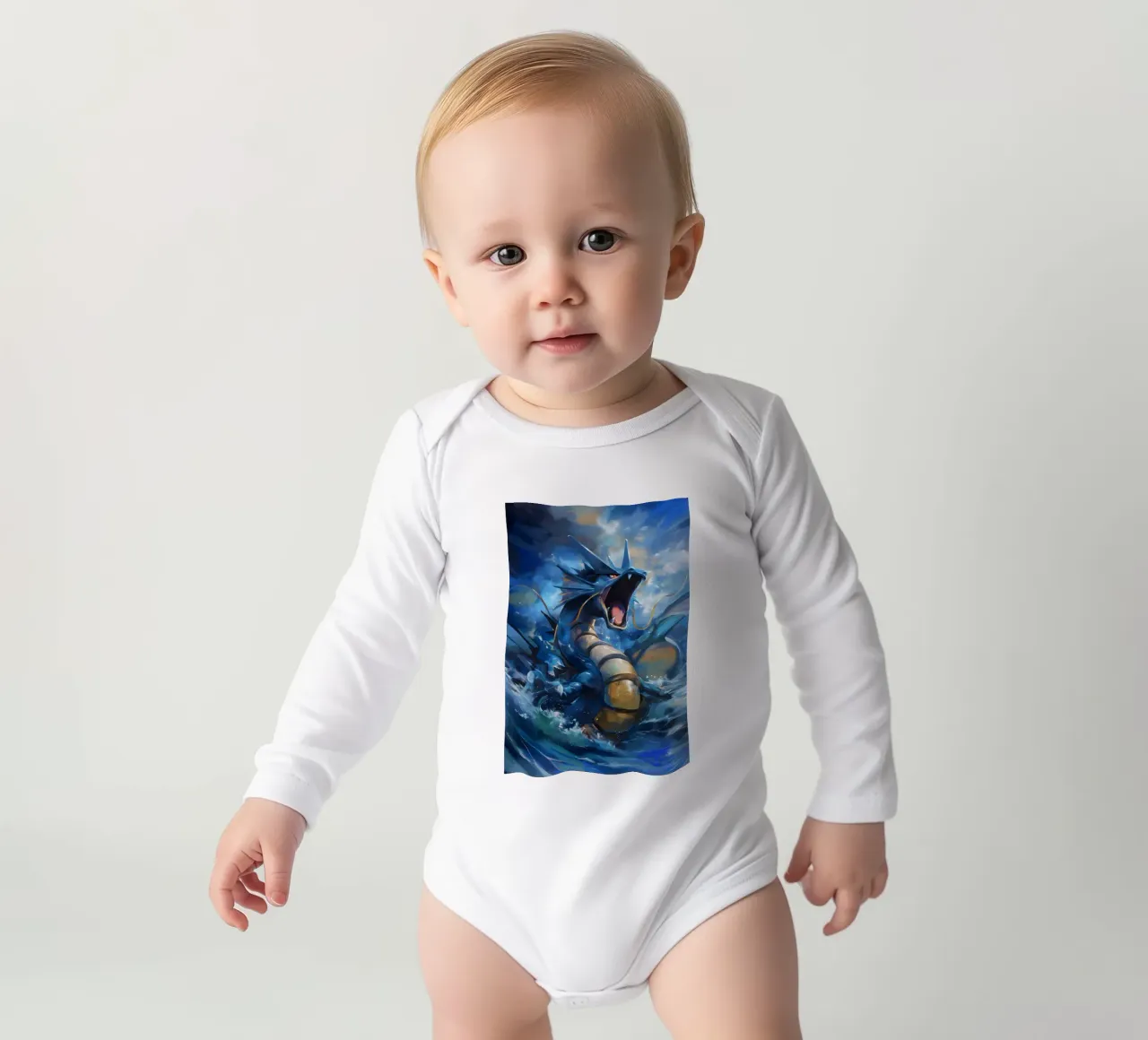 Gyarados long-sleeve baby romper by CreativeStudio