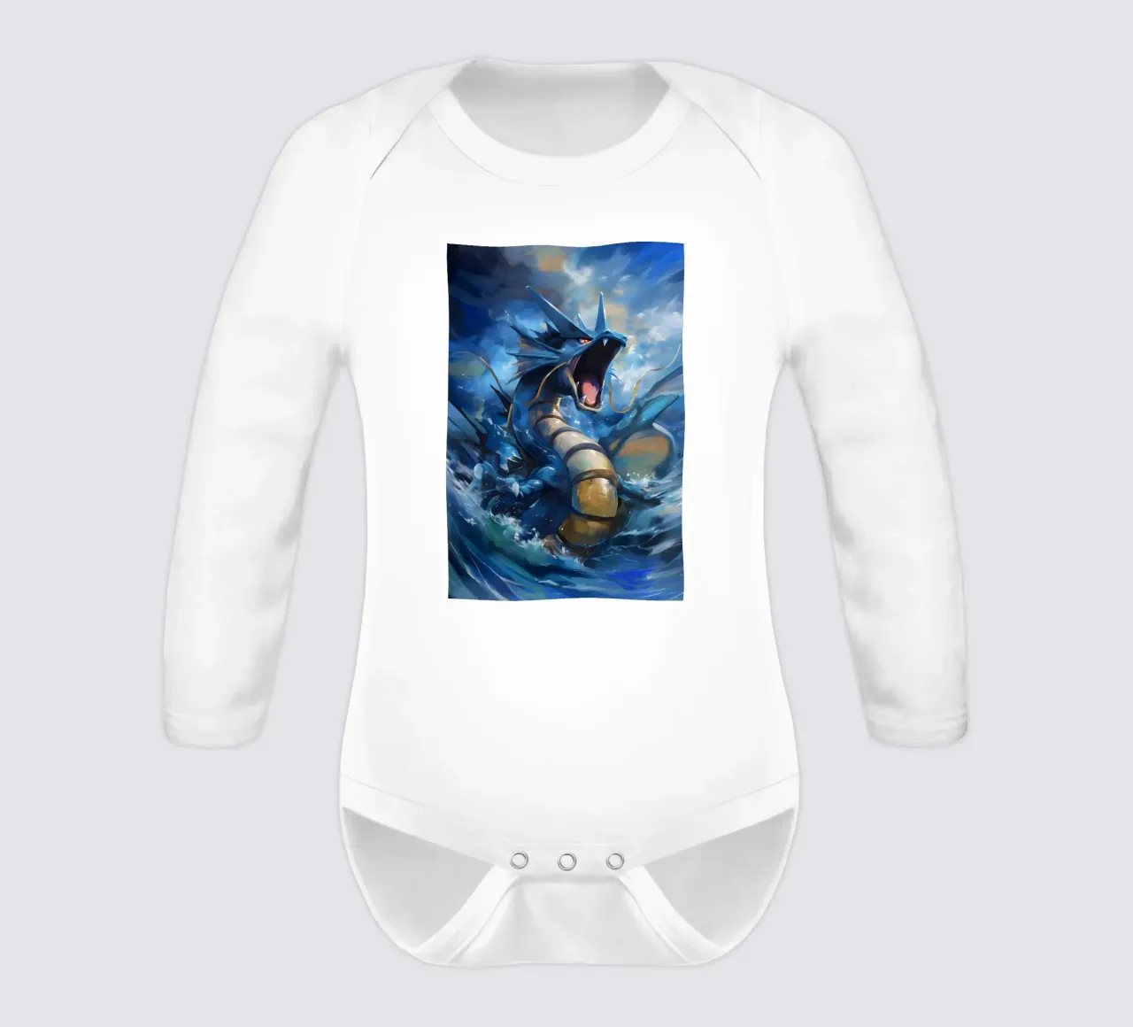 Gyarados long-sleeve baby romper by CreativeStudio