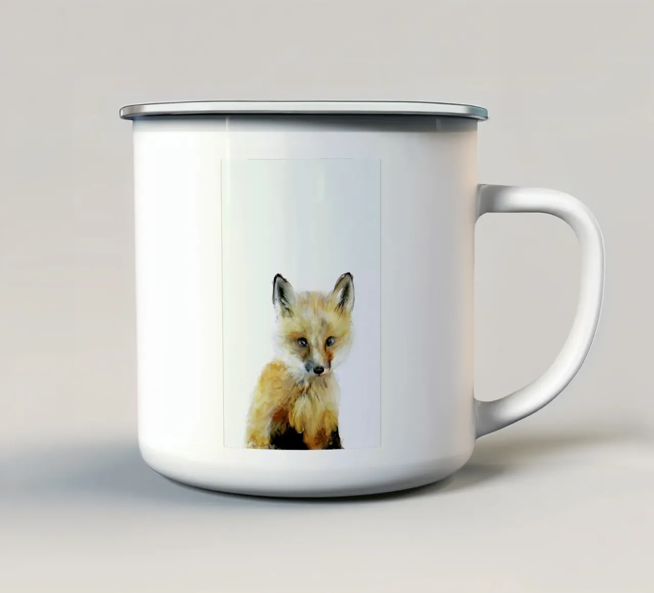 Little Fox tazza in smalto da Amy Hamilton