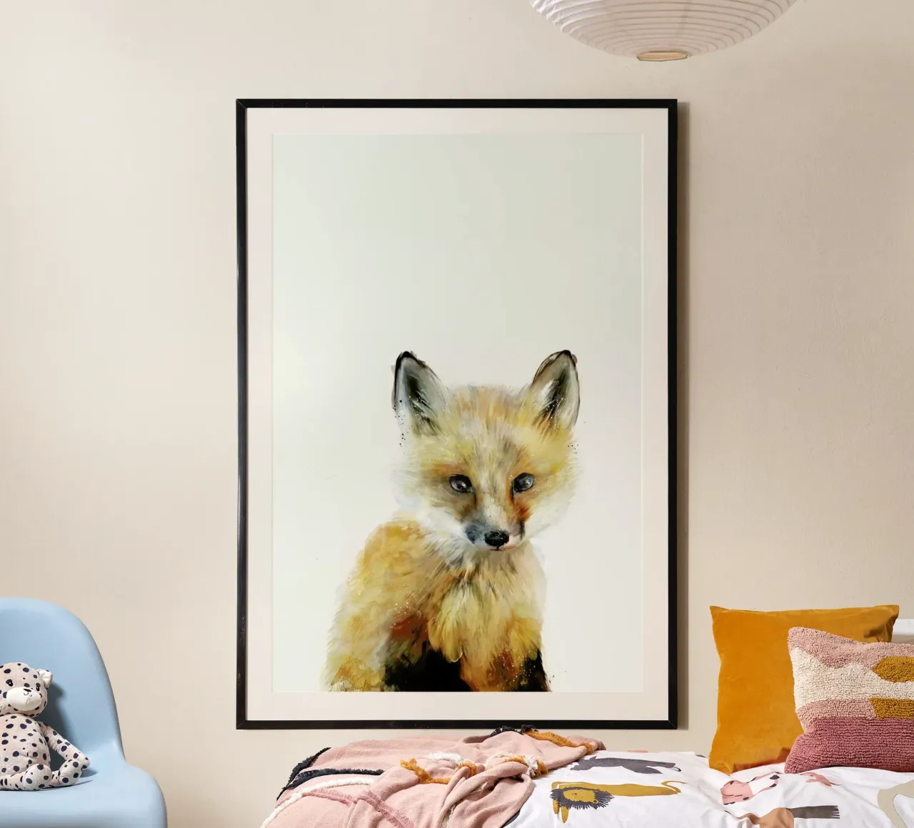 Little Fox poster con telaio in alluminio da Amy Hamilton