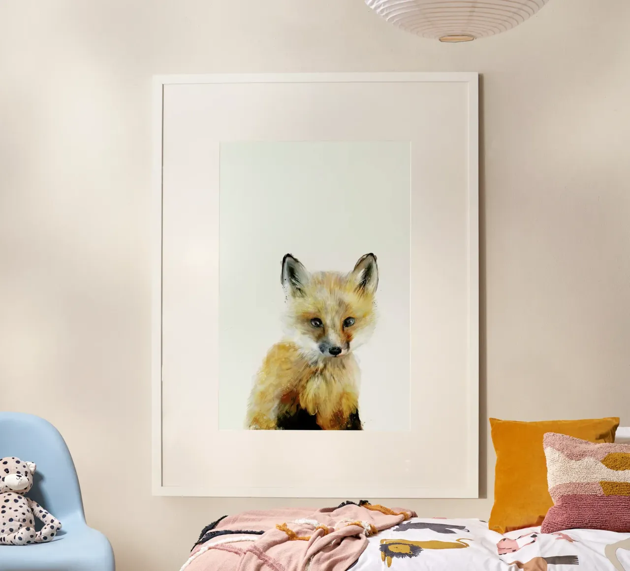 Little Fox poster con telaio in alluminio da Amy Hamilton