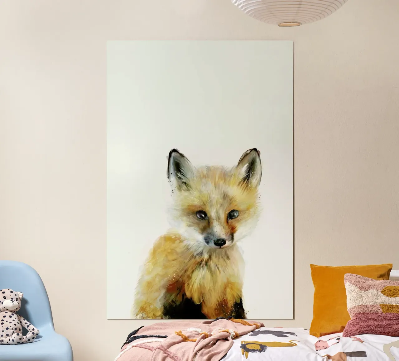 Little Fox poster con telaio in alluminio da Amy Hamilton