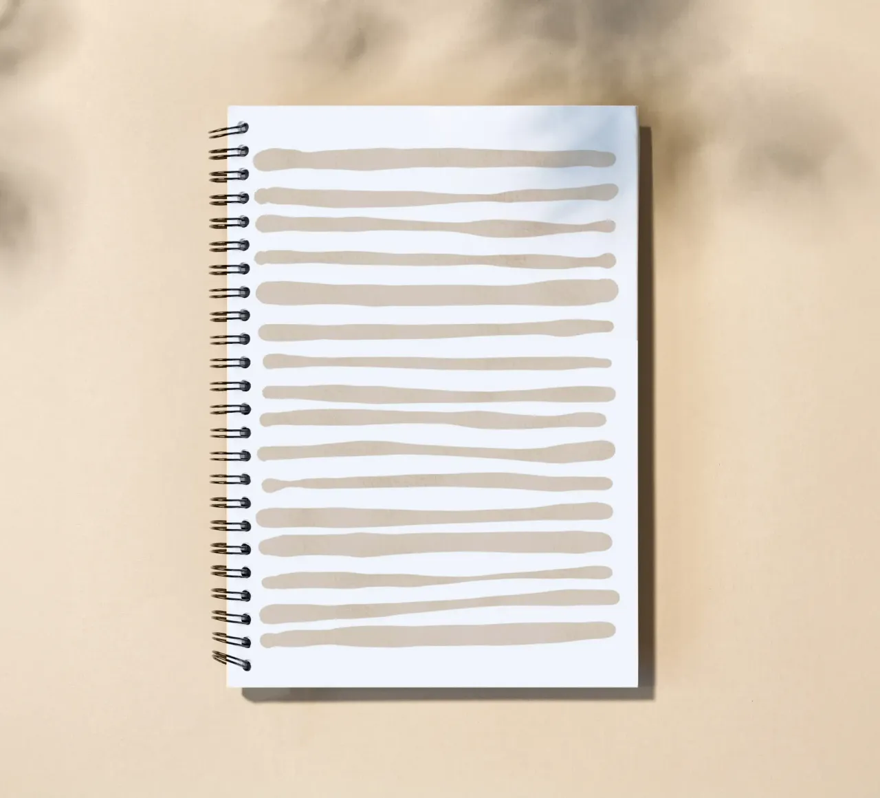 Neutral Brushstroke Abstract Art spiral notebook by Melloi Art Print