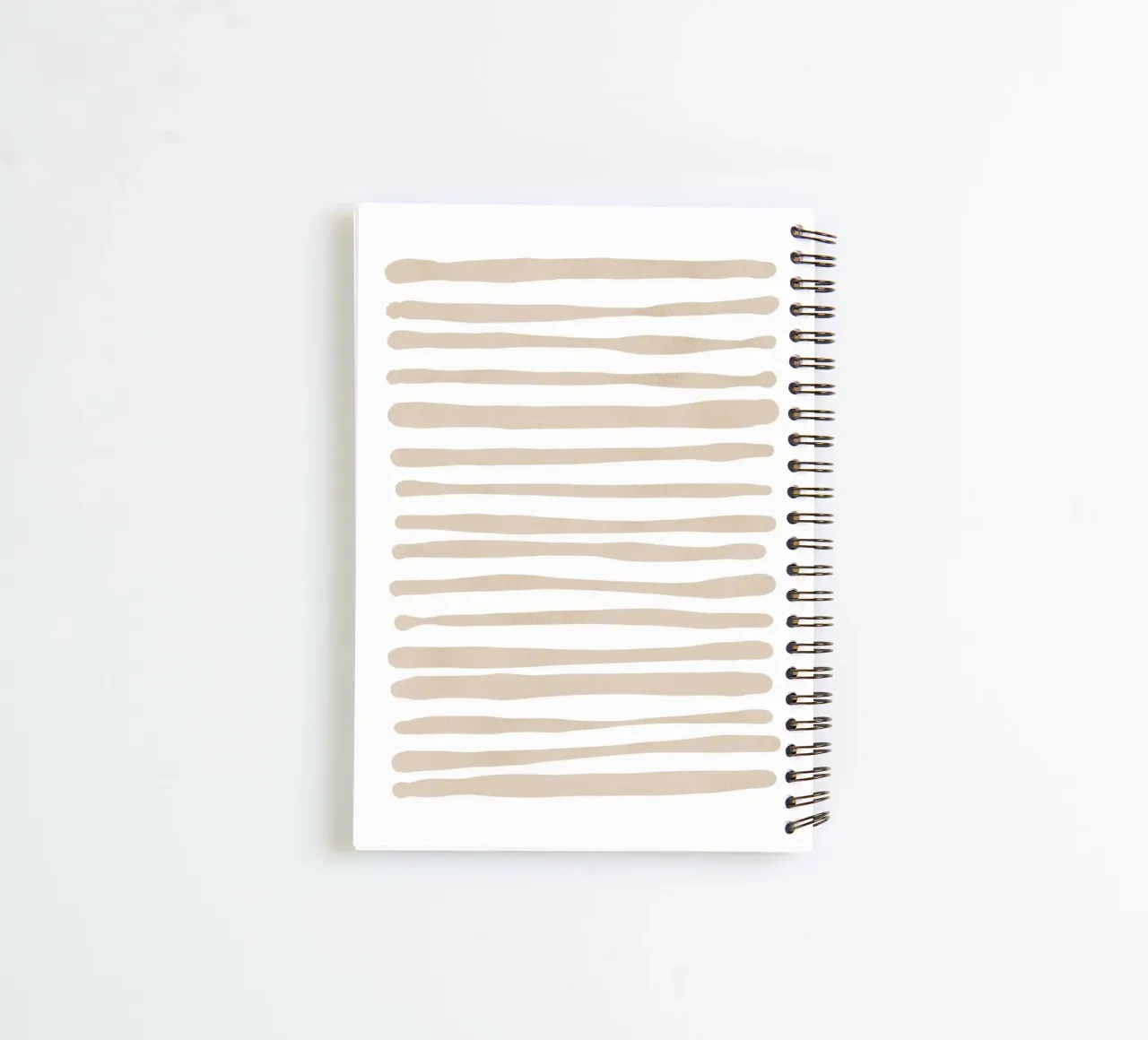 Neutral Brushstroke Abstract Art spiral notebook by Melloi Art Print