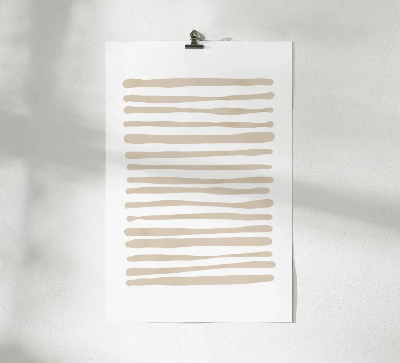 Arte astratta neutra a pennellate carta hahnemühle da Melloi Art Print