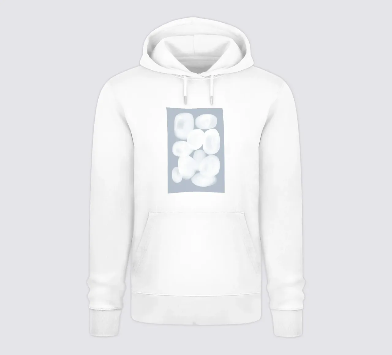 Forme organiche bianche e morbide felpa con cappuccio da Melloi Art Print