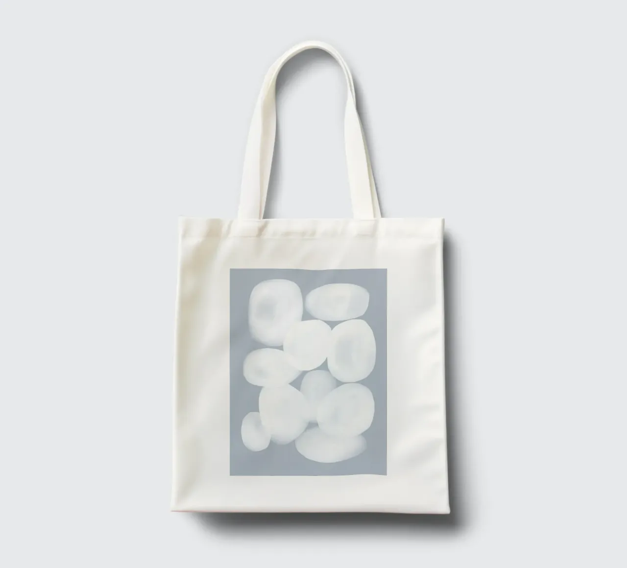 Forme organiche bianche e morbide borsa in juta da Melloi Art Print