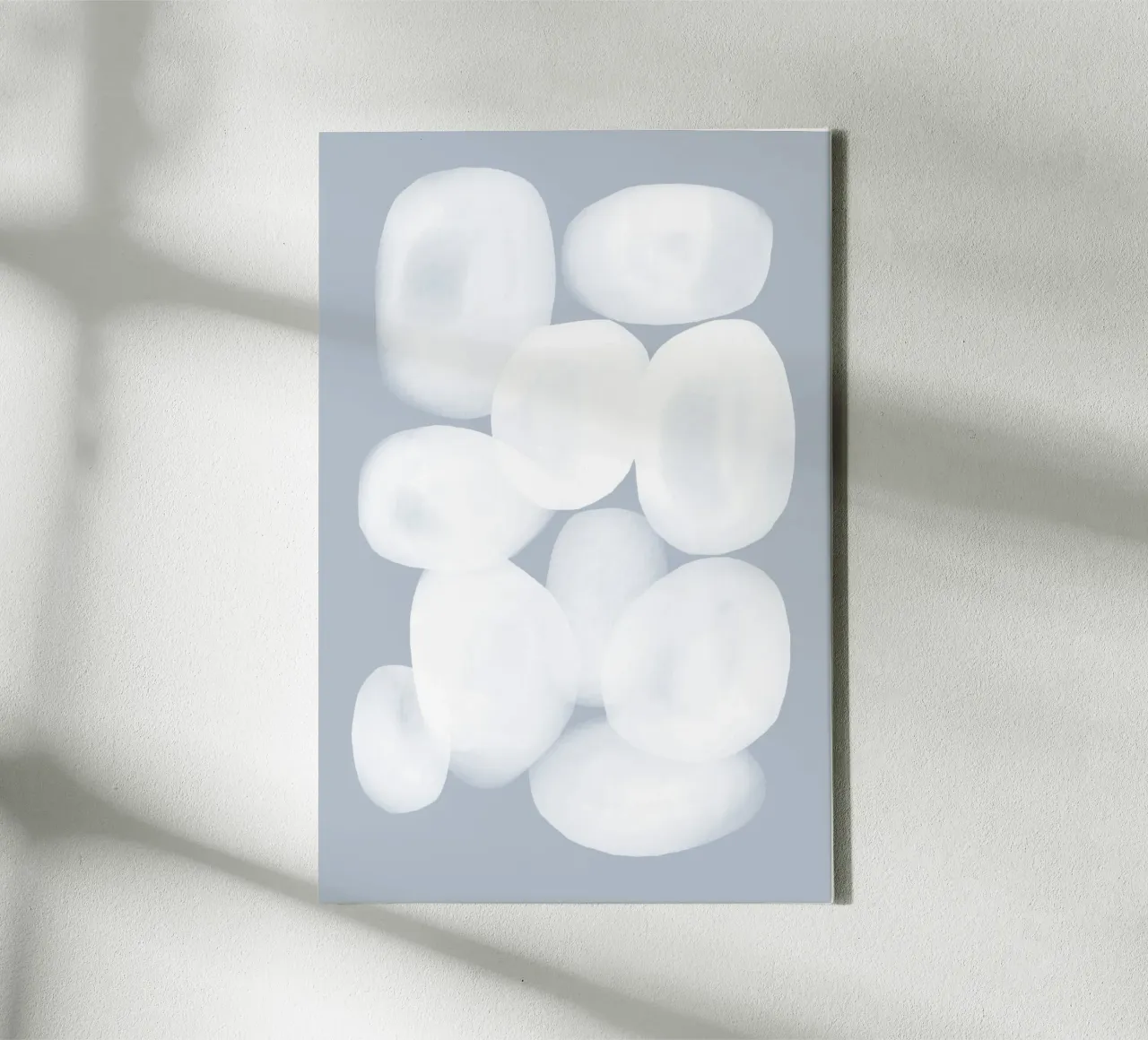 Forme organiche bianche e morbide tela con Cornice a cassetta da Melloi Art Print