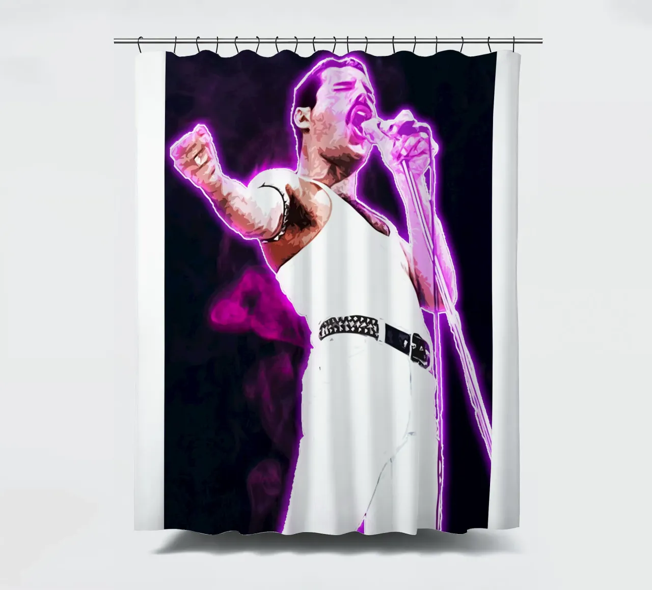 The King of Rock shower curtain by neonartroom
