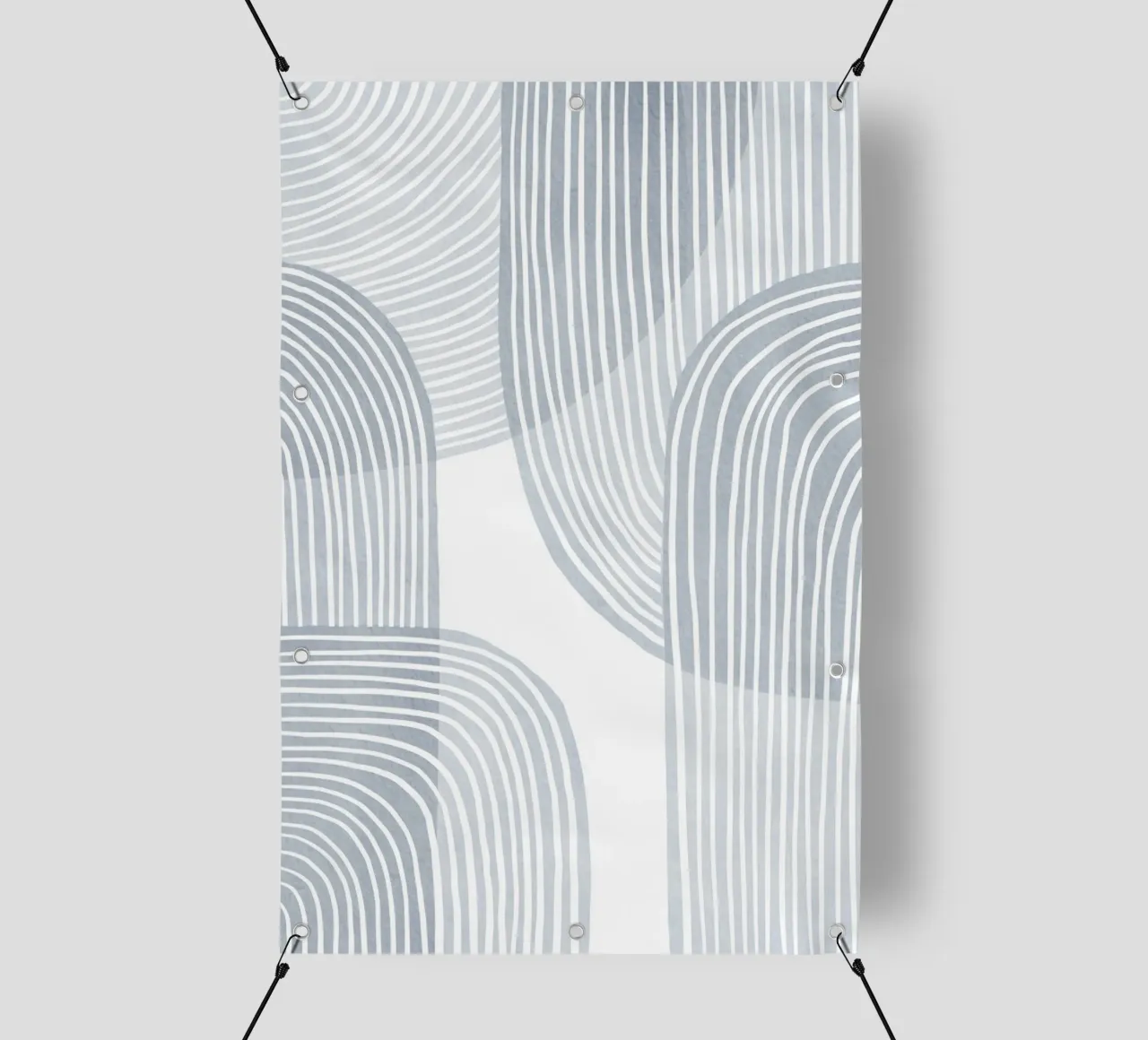 Linee monocromatiche minimaliste telo in pvc da Melloi Art Print