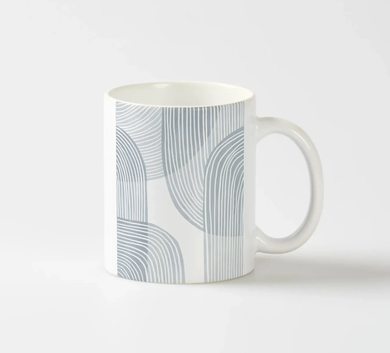 Linee monocromatiche minimaliste tazza in ceramica da Melloi Art Print