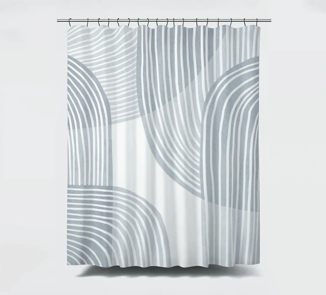 Linee monocromatiche minimaliste tenda da doccia da Melloi Art Print