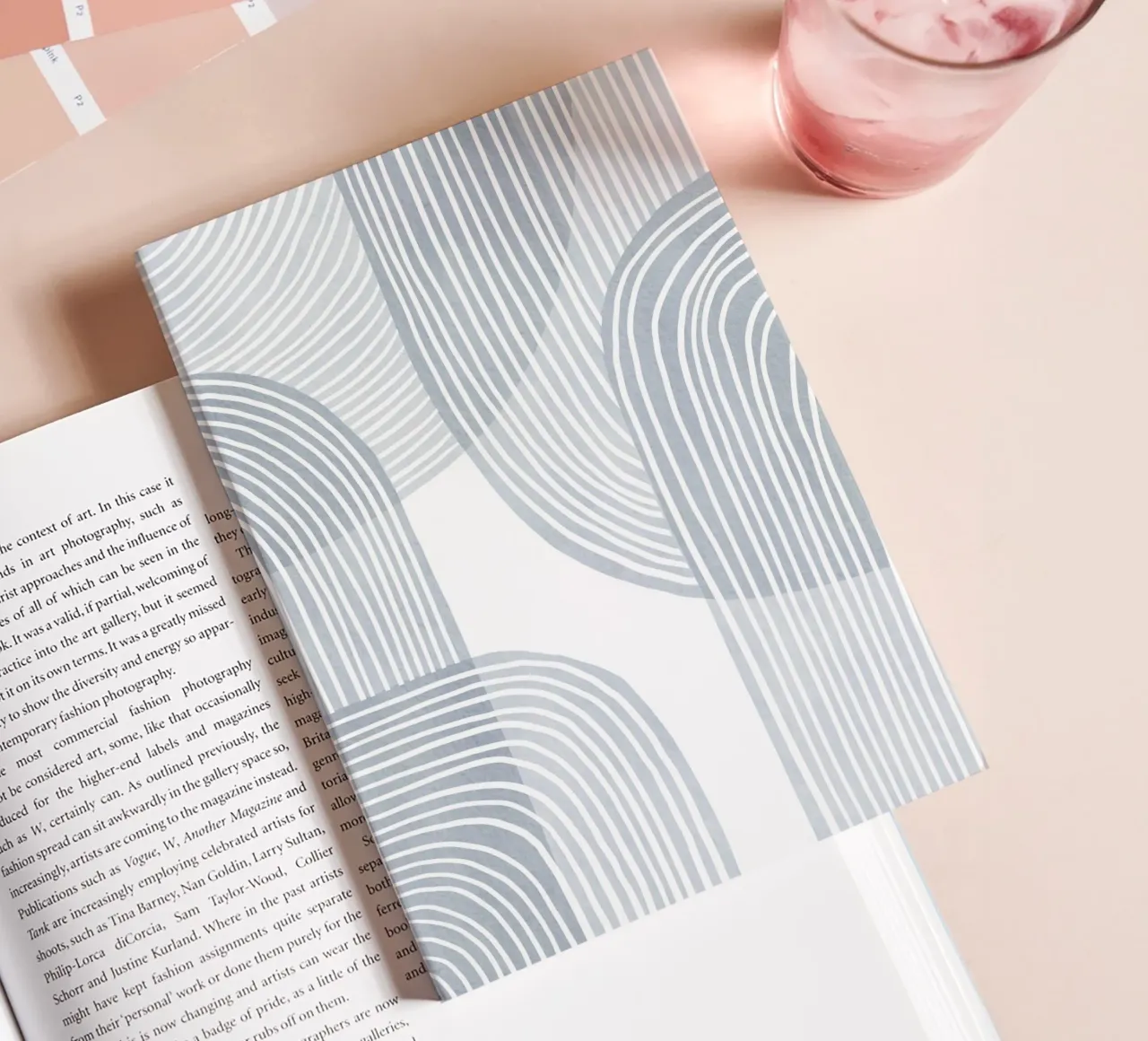 Minimalist Monochrome Lines notebook by Melloi Art Print