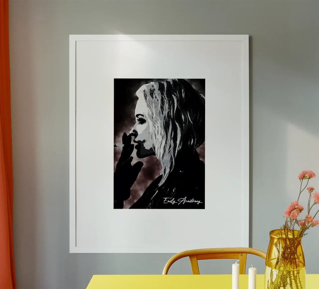 Arte di Emily Armstrong poster con telaio in alluminio da neonartroom