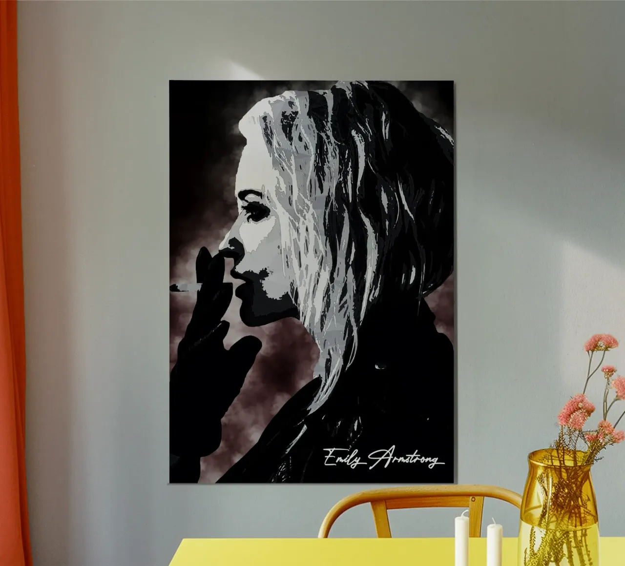Arte di Emily Armstrong poster con telaio in alluminio da neonartroom