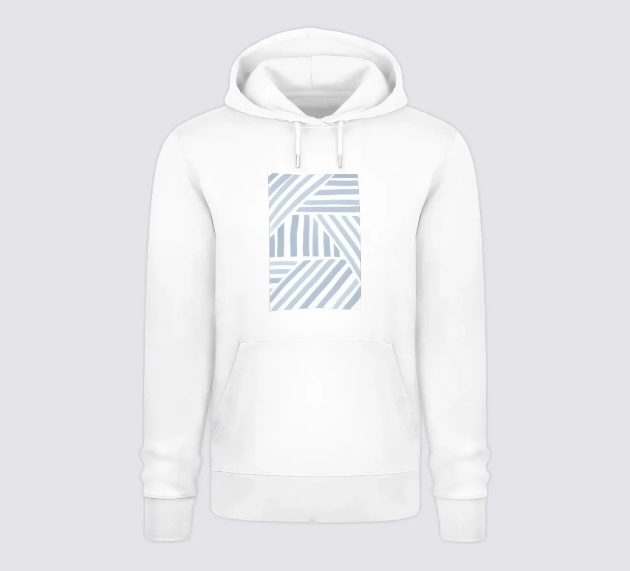 Motivo a righe bianche e blu felpa con cappuccio da Melloi Art Print