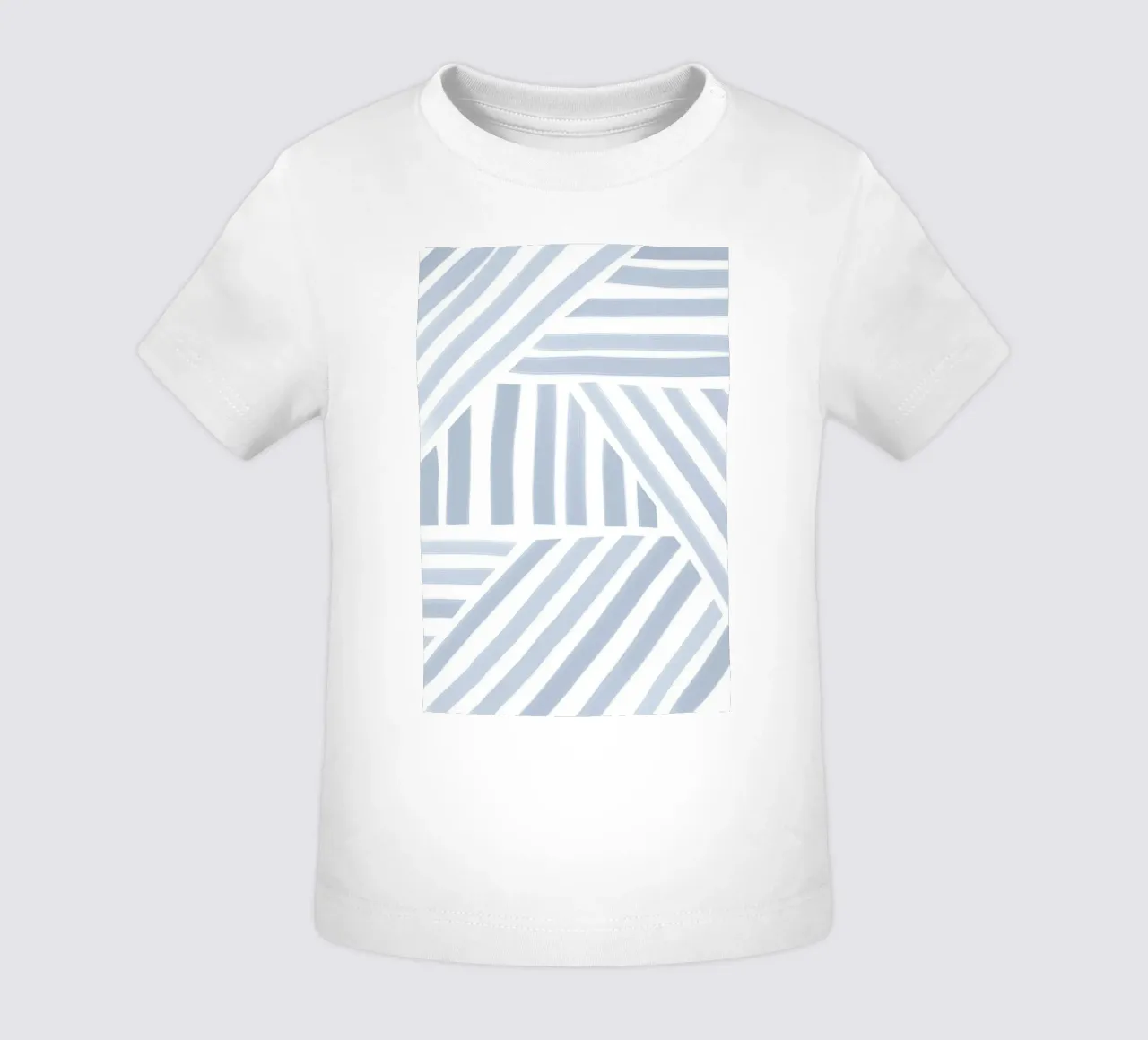 Motivo a righe bianche e blu maglietta neonato da Melloi Art Print