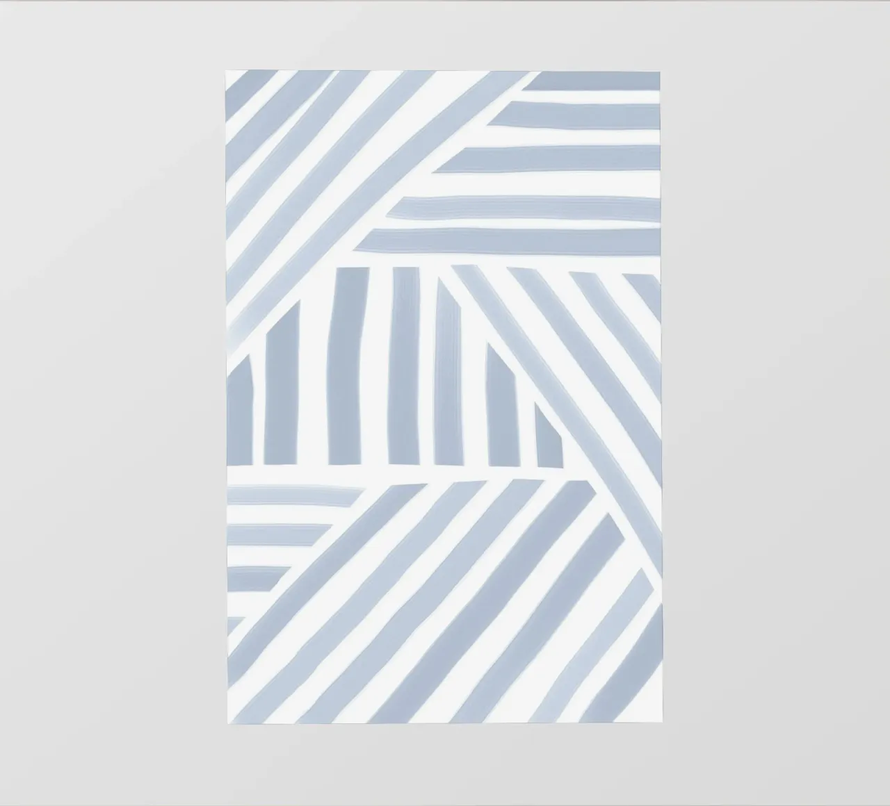 Motivo a righe bianche e blu telo in pvc da Melloi Art Print