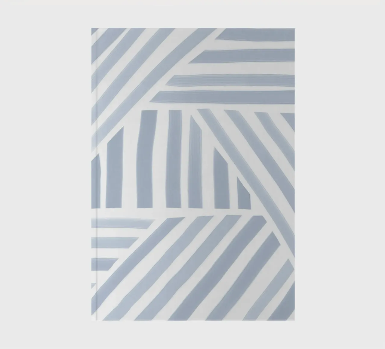 Blue and White Striped Pattern notebook by Melloi Art Print