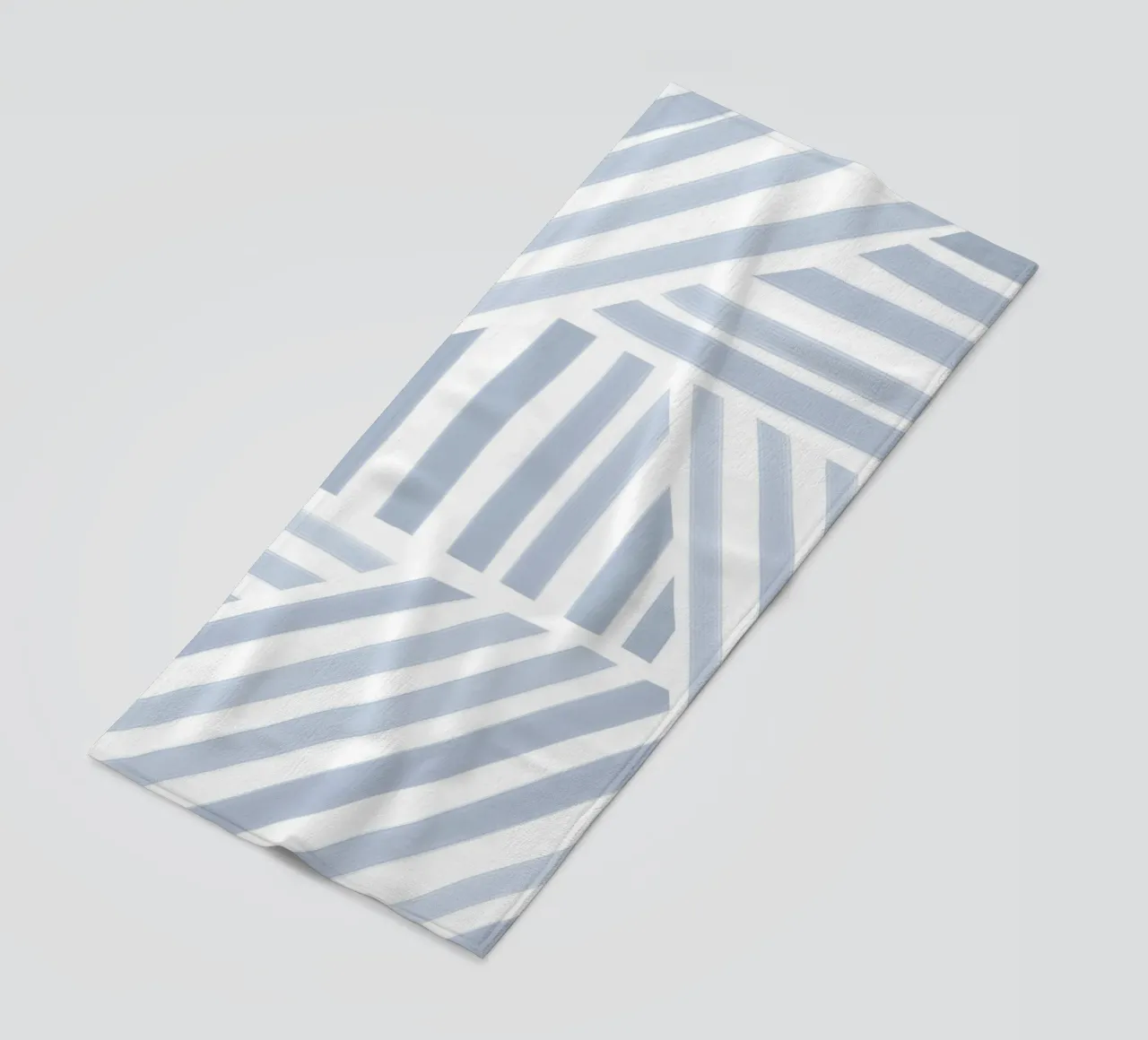 Motivo a righe bianche e blu telo mare da Melloi Art Print
