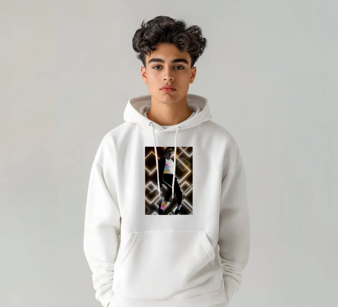 Il re del pop felpa con cappuccio da neonartroom