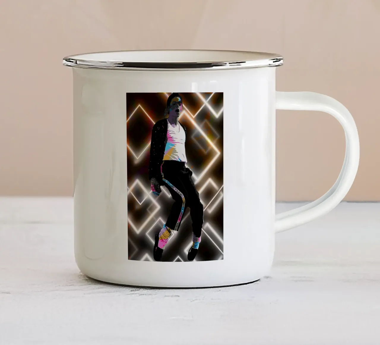 Il re del pop tazza in smalto da neonartroom