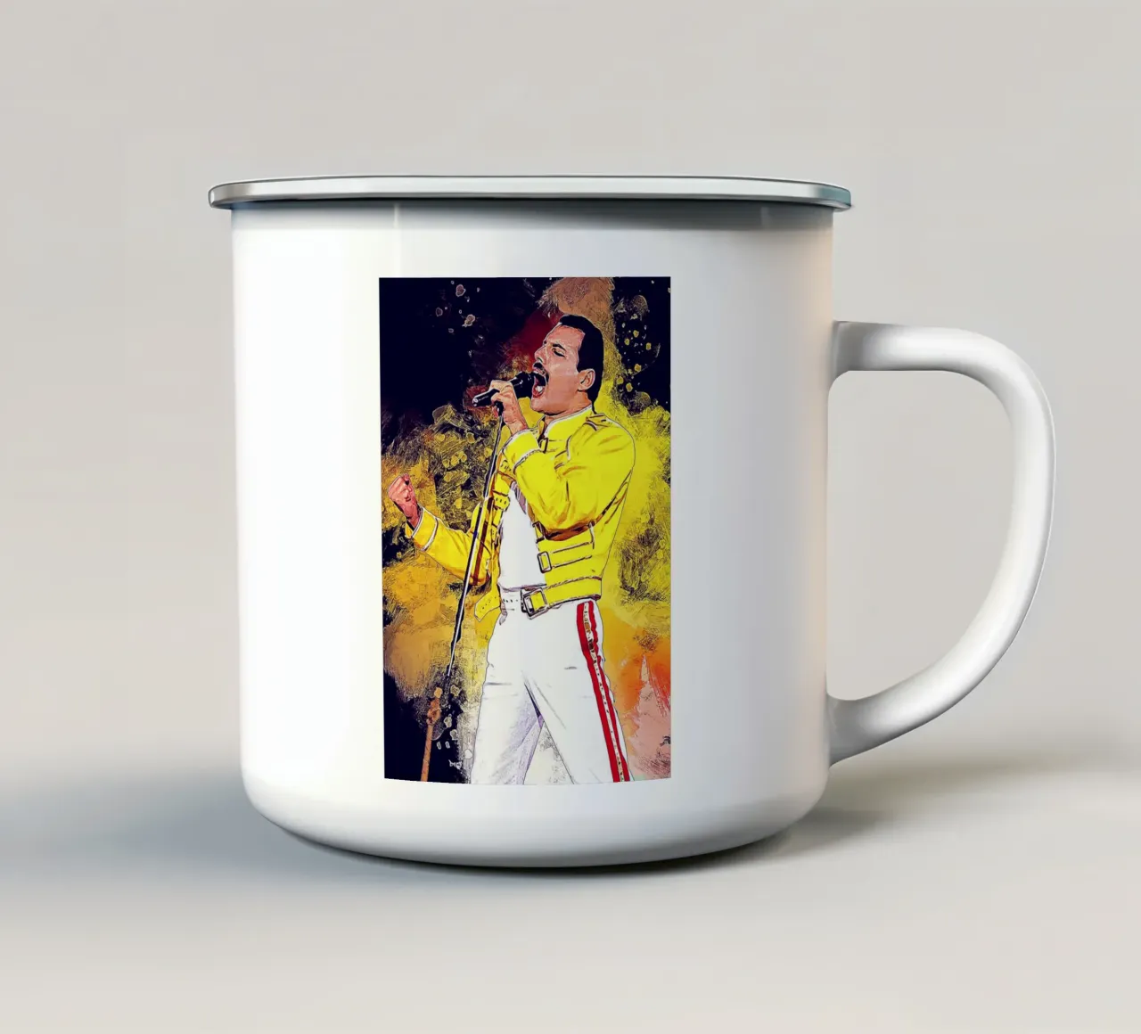 La storia di Freddie Mercury tazza in smalto da neonartroom