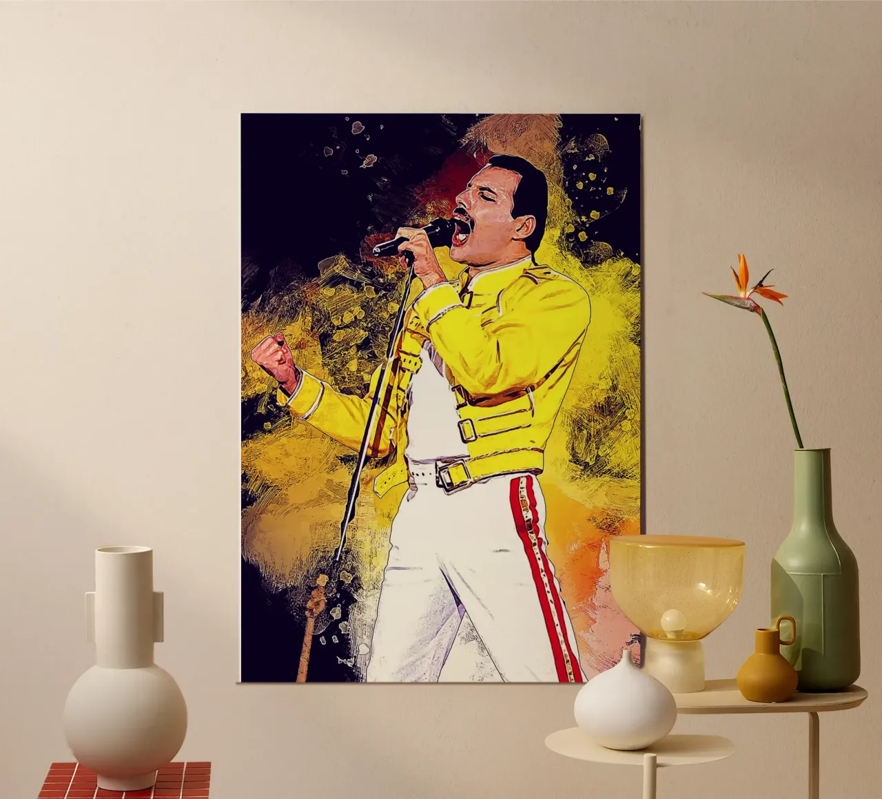 La storia di Freddie Mercury alluminio dibond da neonartroom