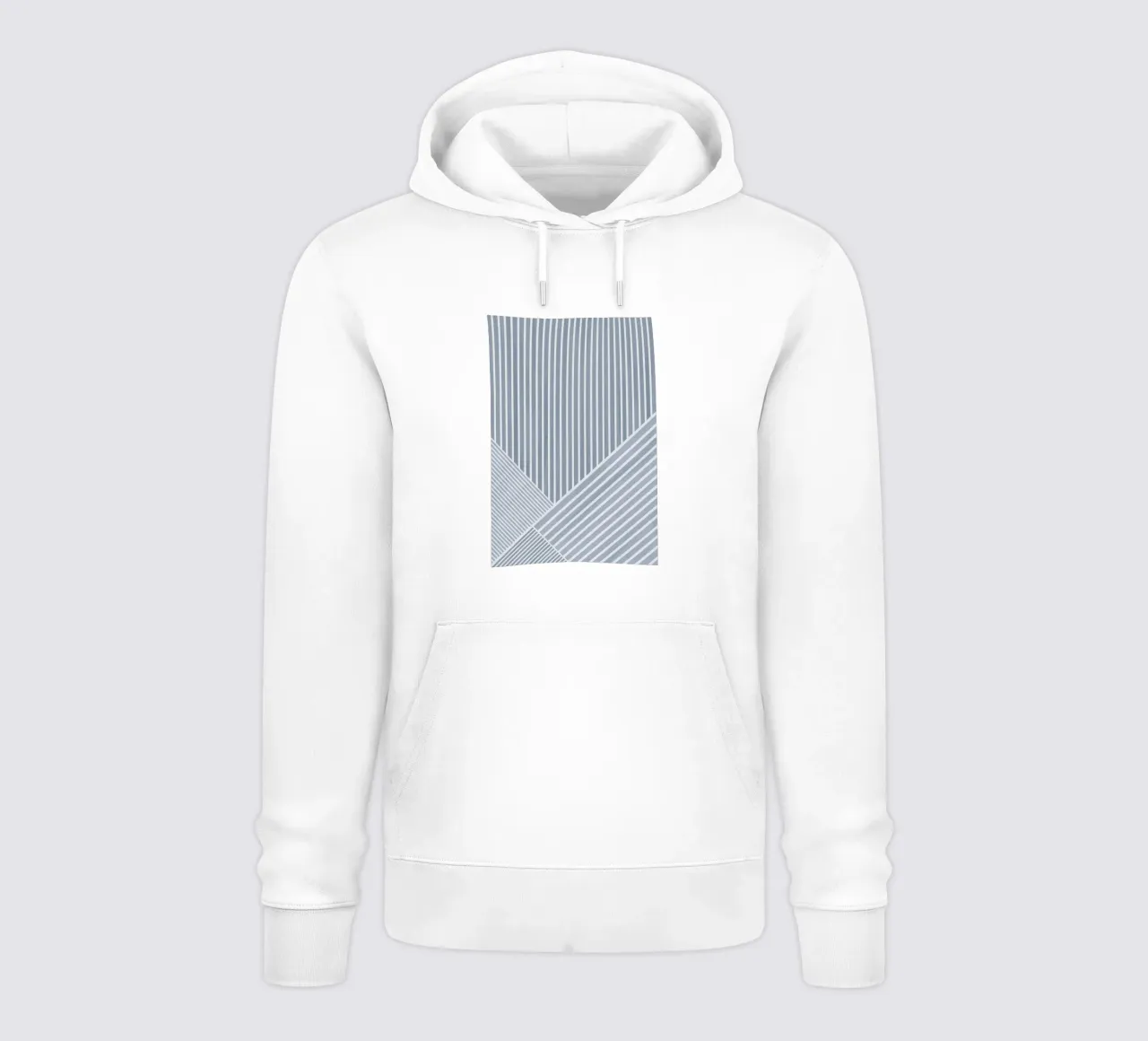 Geometrisch lichtblauw en wit gestreept hoodie van Melloi Art Print