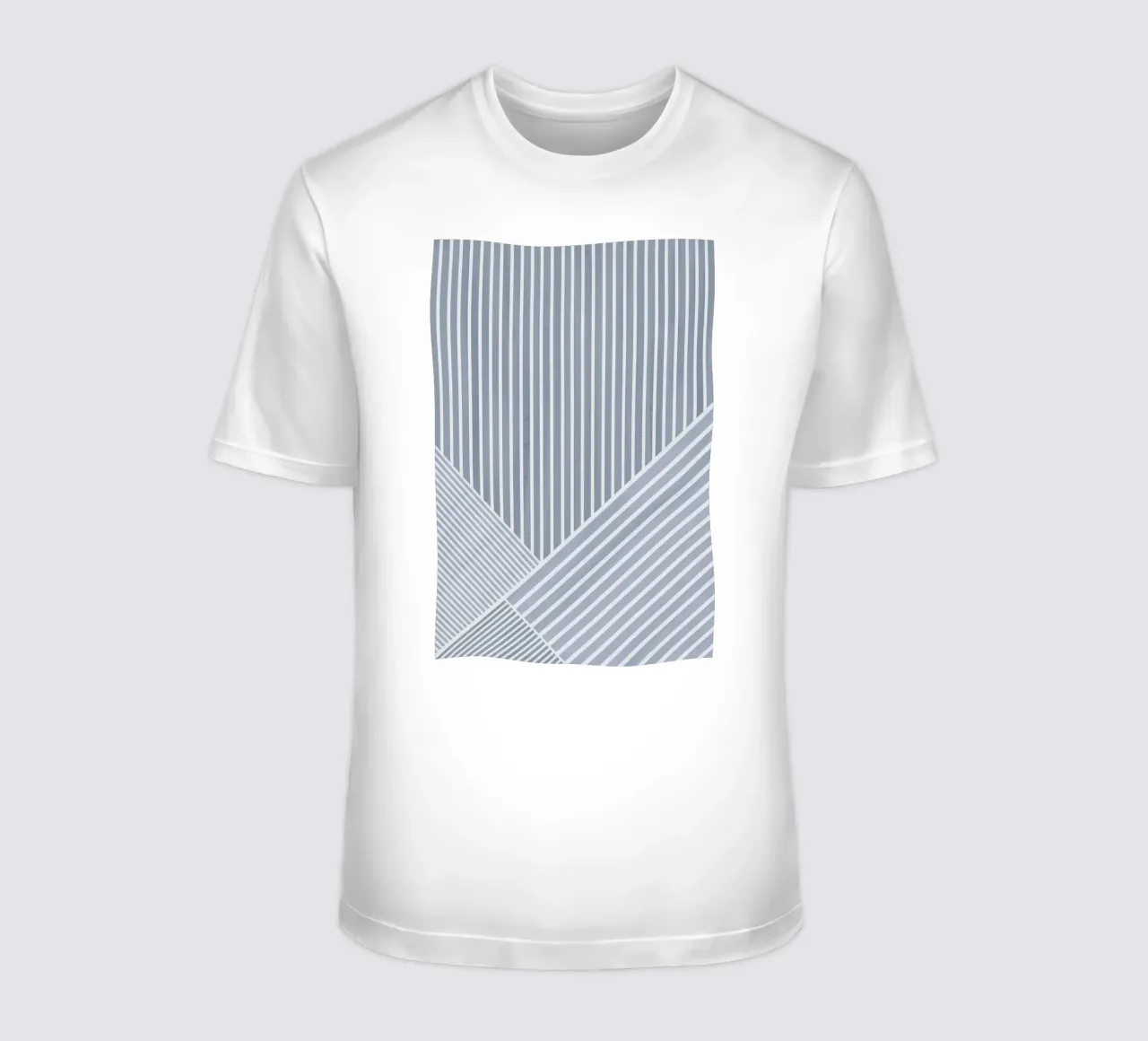 Geometrico a righe bianche e azzurre t-shirt da Melloi Art Print