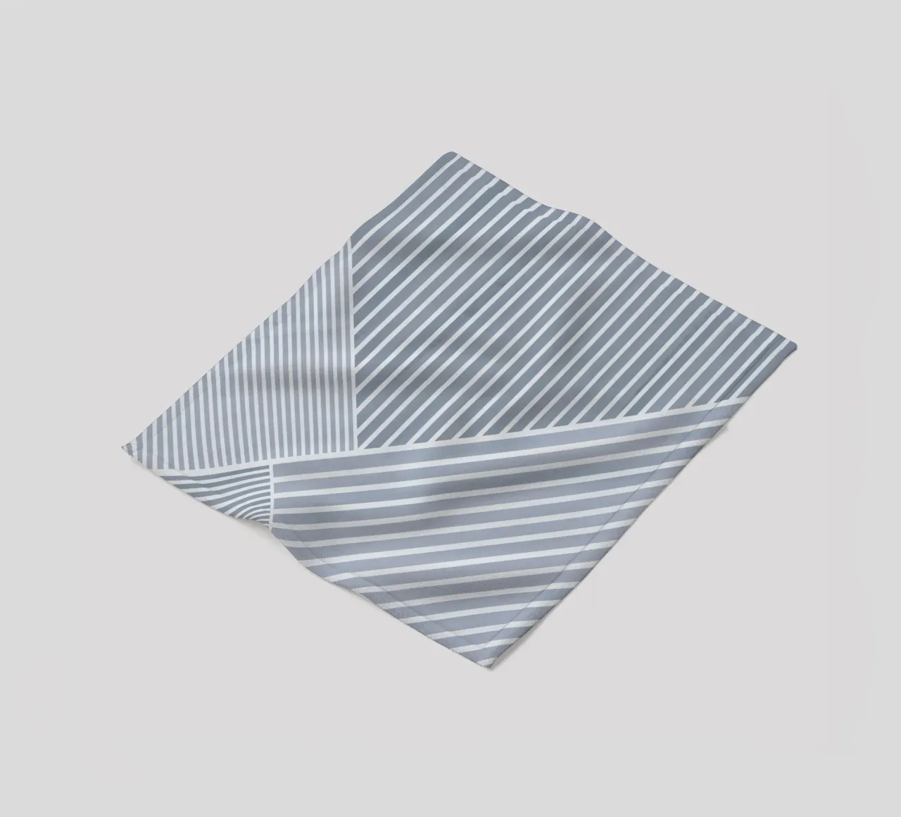 Geometrico a righe bianche e azzurre coperta in pile da Melloi Art Print