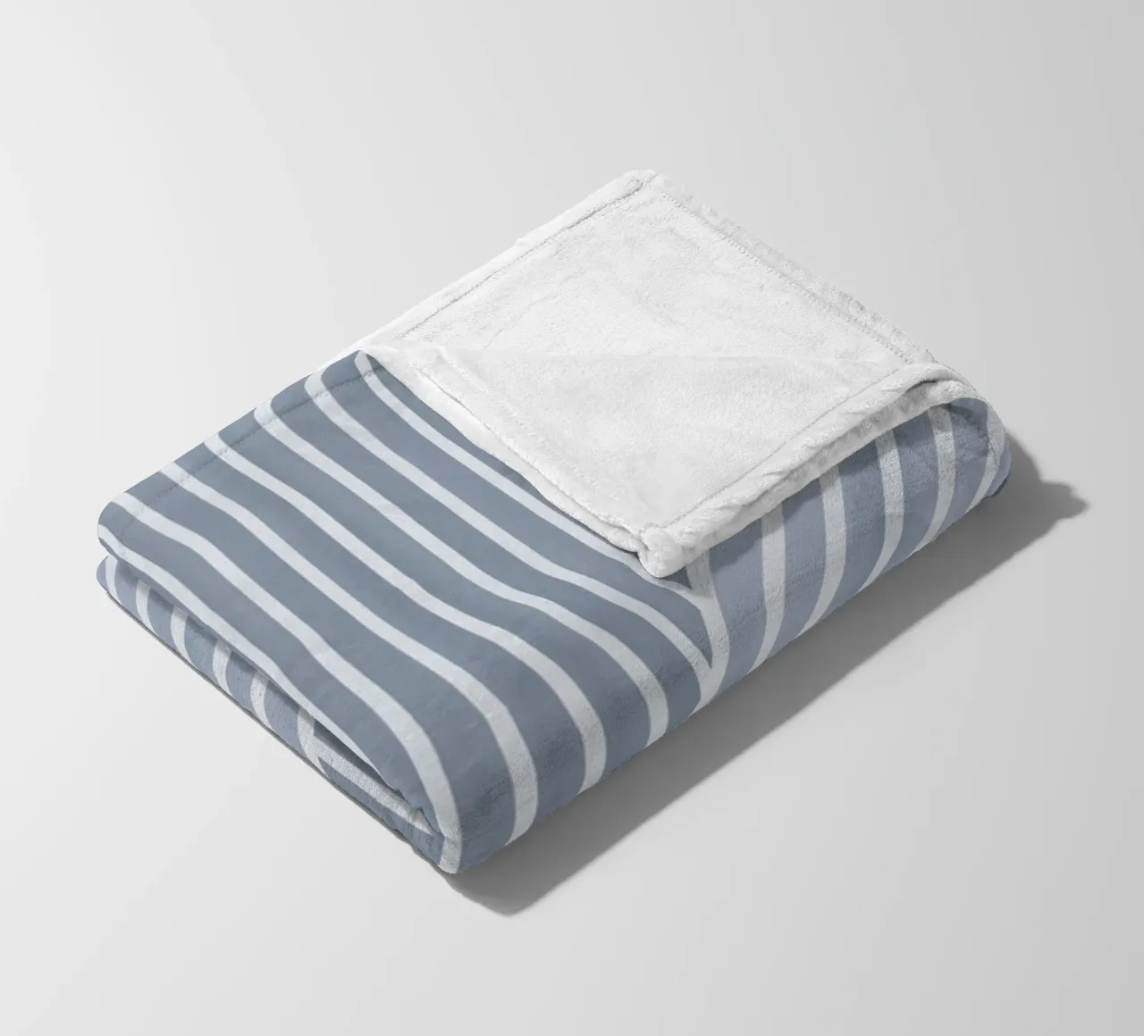Geometrico a righe bianche e azzurre coperta in pile da Melloi Art Print