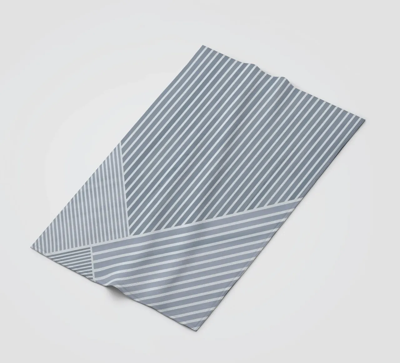 Geometrico a righe bianche e azzurre coperta in pile da Melloi Art Print