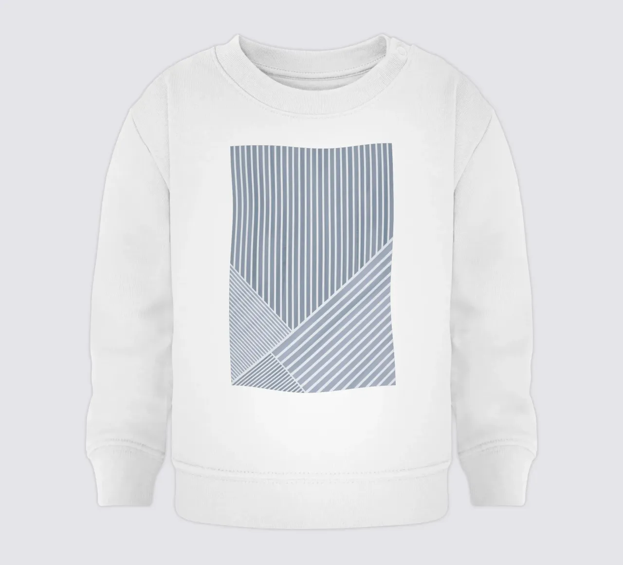 Geometrico a righe bianche e azzurre felpa neonato da Melloi Art Print