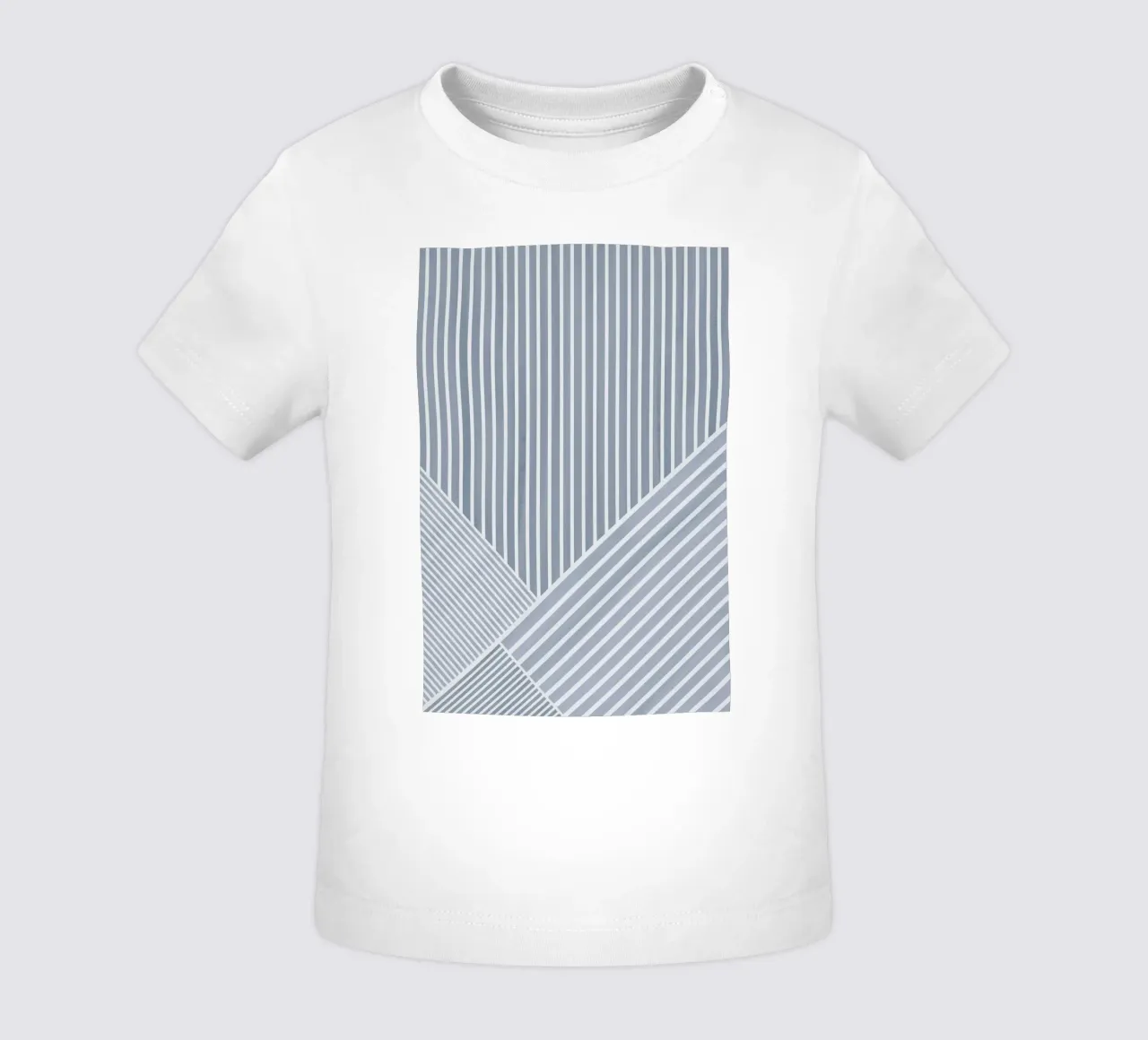 Geometrico a righe bianche e azzurre maglietta neonato da Melloi Art Print