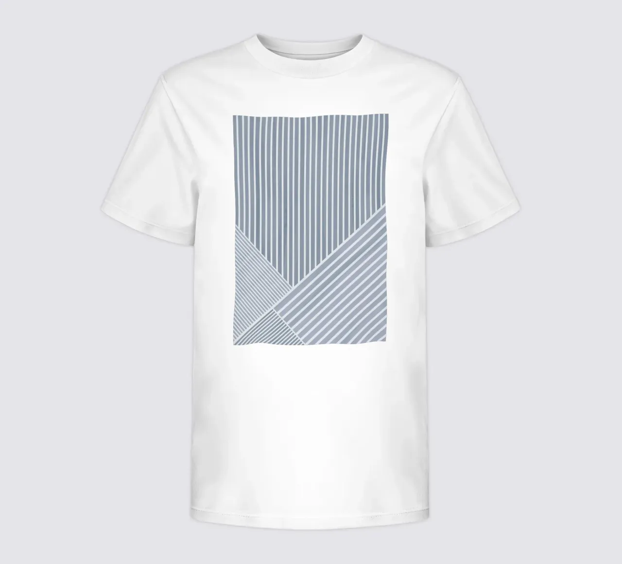 Geometrico a righe bianche e azzurre t-shirt bambini da Melloi Art Print