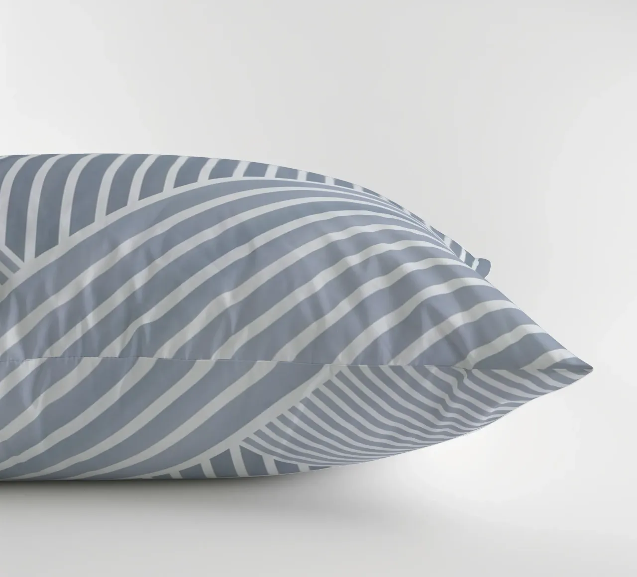 Geometrico a righe bianche e azzurre cuscino da Melloi Art Print