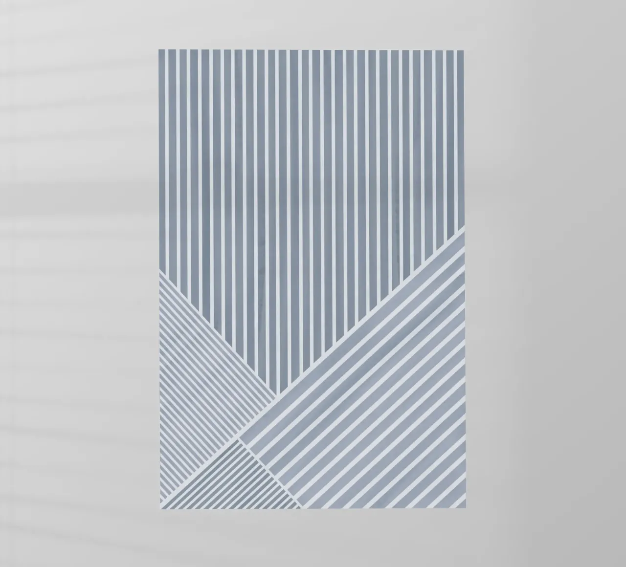 Geometrisch Hellblau und Weiß gestreift Backlit Folie von Melloi Art Print