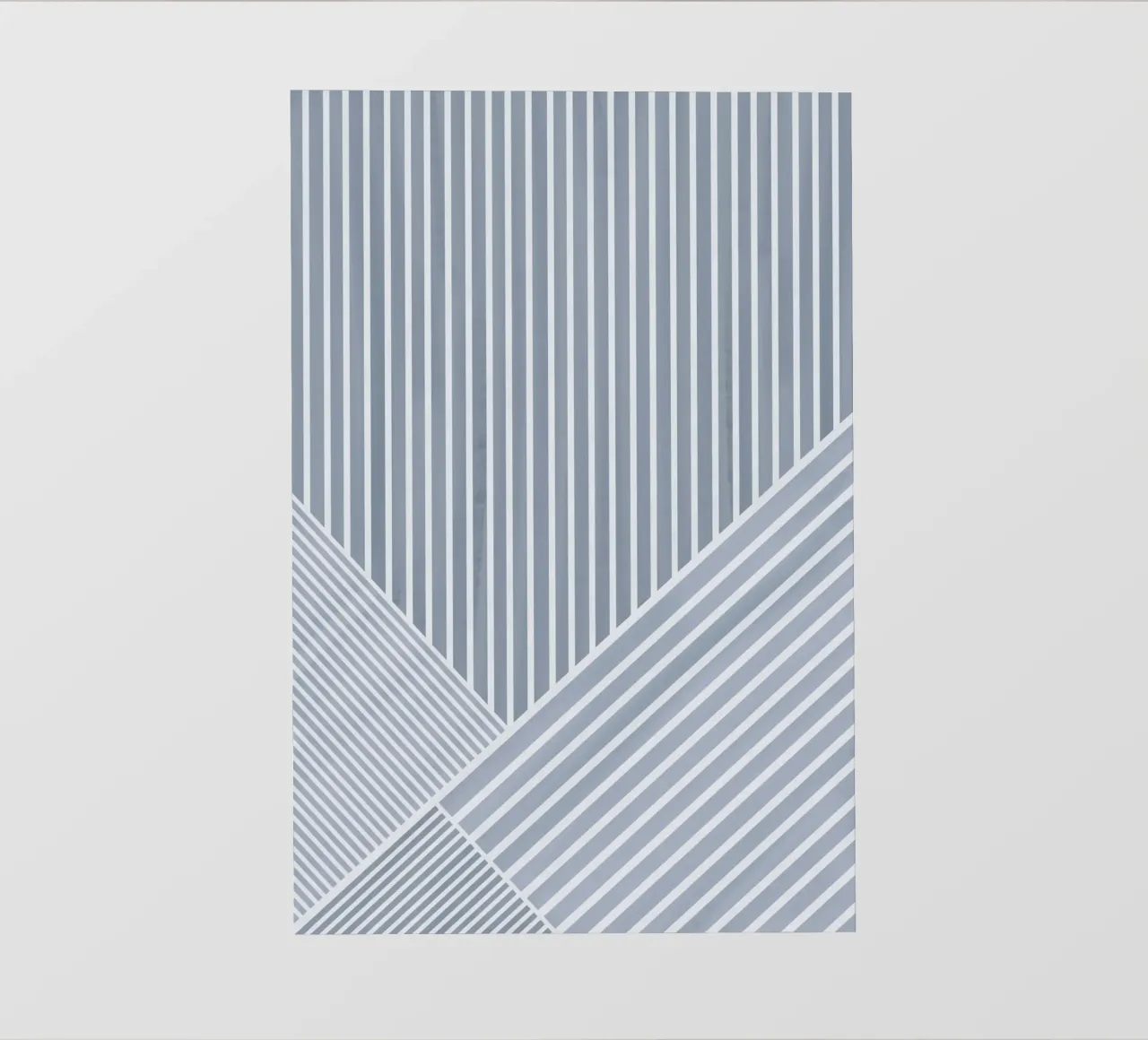 Geometrico a righe bianche e azzurre telo in pvc da Melloi Art Print